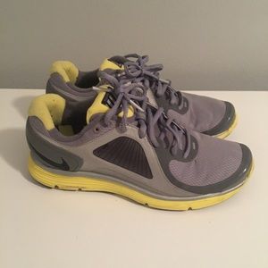 Nike shoes yellow and gray
